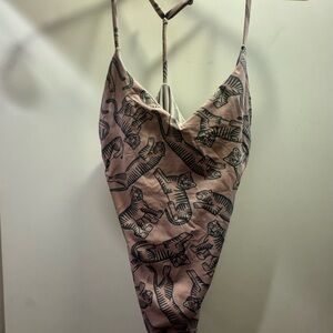 Splash Pink Tiger Print One Piece Swimsuit